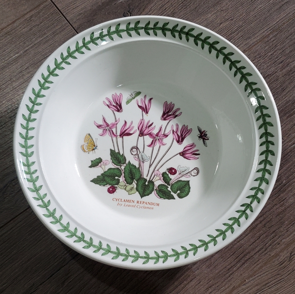 Portmeirion Floral Bowl with Green and Pink Accents